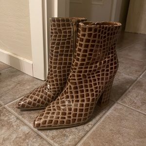 Nasty Gal Faux Snake Skin Ankle Boots